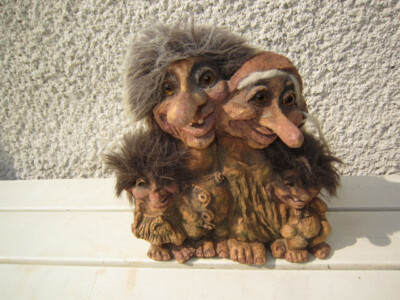 Vintage Troll Family Original Tag Norway 1990s