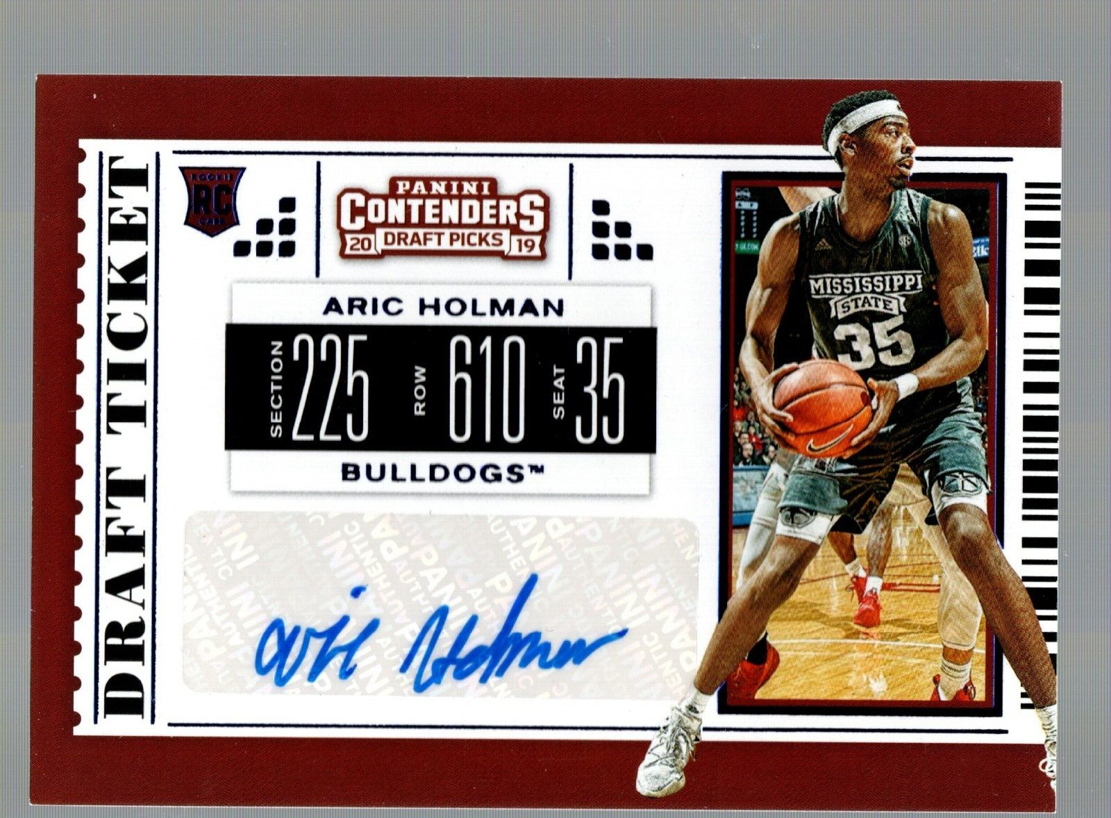 2019-20 Panini Contenders Draft Picks Blue Foil Autograph #106 Aric Holman