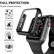 Fits Apple Watch Series 6/5/4/SE/1/2/3 44/40mm Slim Guard Case w/Glass Screen