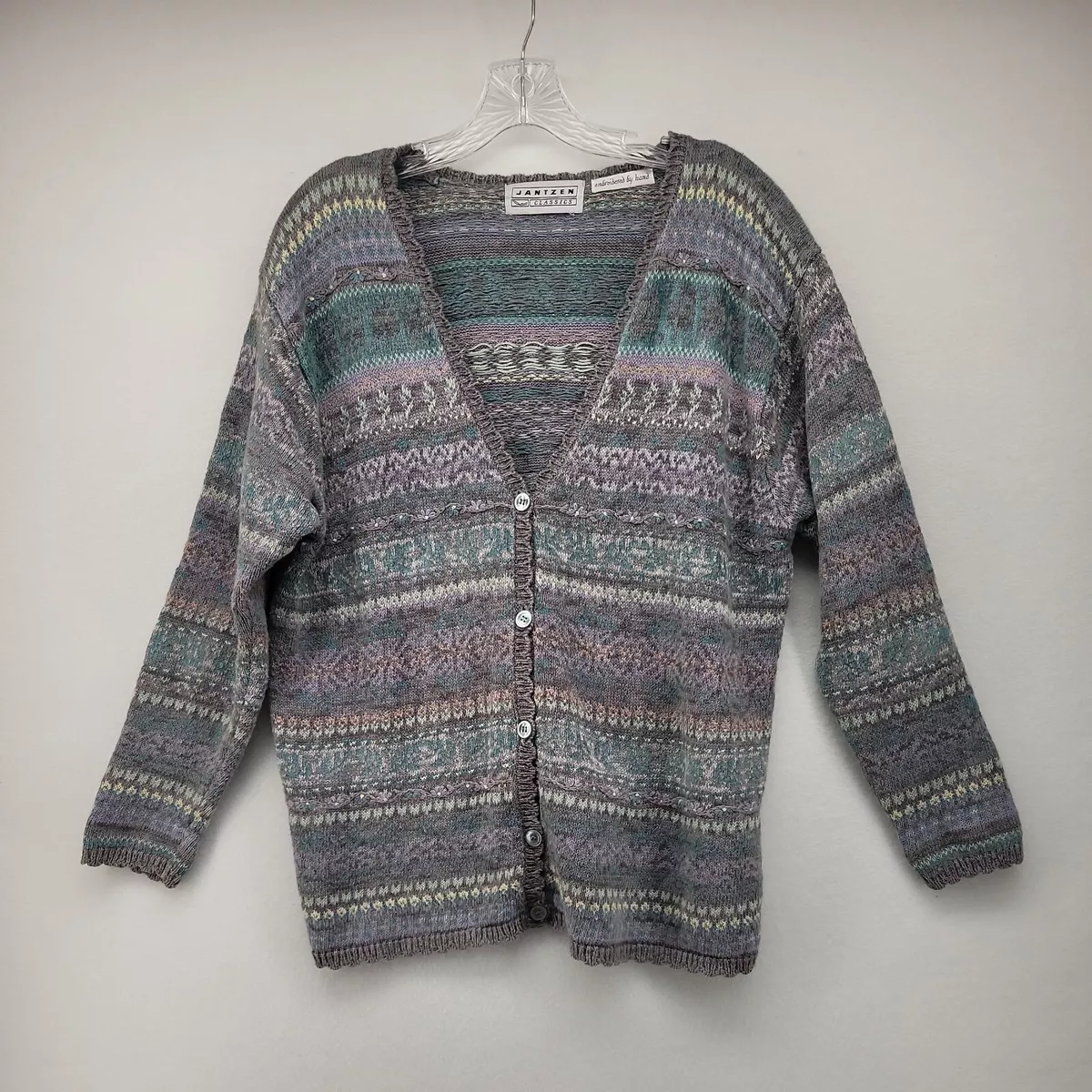 VINTAGE JANTZEN WOMEN'S SWEATER MULTICOLORED SIZE LARGE L
