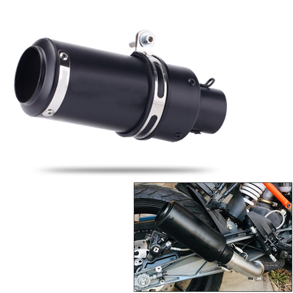 Black Motorcycle Exhaust Muffler Tail Pipe For Universal 3851mm