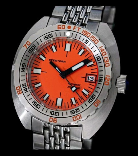 SEESTERN SUB300T, Orange, NH35, Sapphire, Lume, 200m Diver, Diving, BNIB