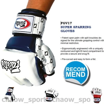 FAIRTEX SUPER SPARRING GLOVES FGV17 COMBAT MARTIAL ARTS MMA K1 BOXING MUAY THAI