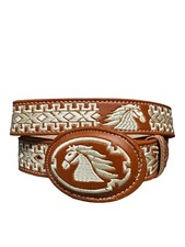 Kid  s Western style belt Embroidered Horse Cinto bordado vaquero para nino