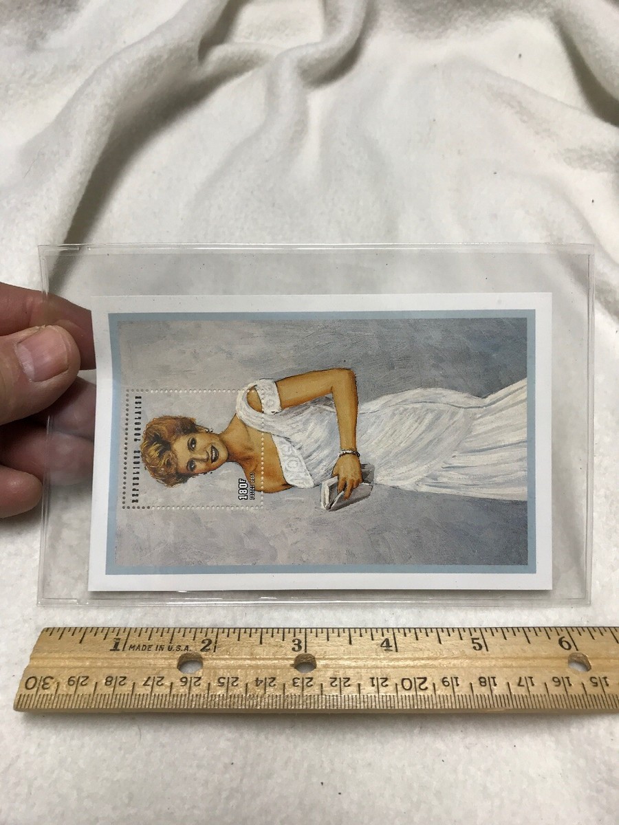 princess diana white chiffon evening dress stamp International Collectors Society Princess Diana Stamp Collection – GasLamp  Antiques main image 0