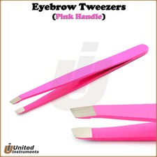 Professional Hair Remover Eyebrow Tweezer Pink Color Slanted Tip Plucker Tools