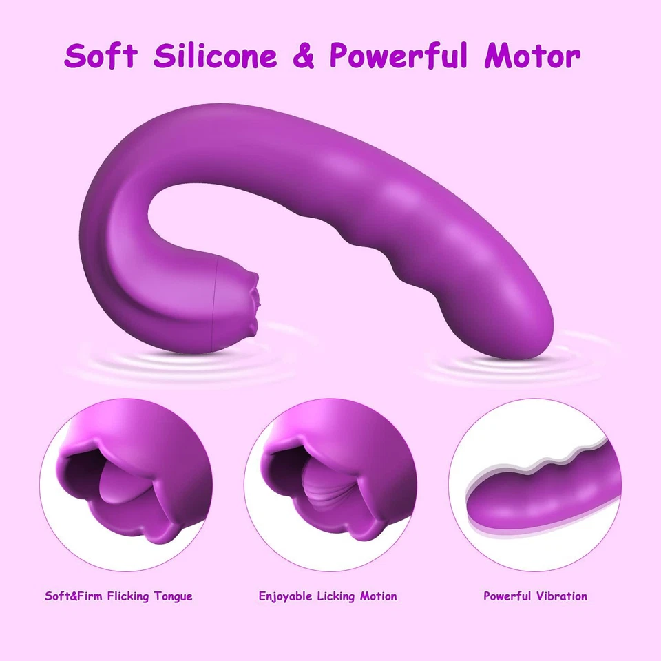 Rotating Head Vibrator Clit Tongue Licking G-Spot Massager Sex Toys for Women - Image 3 of 4