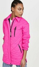 Avec Les Filles Pink Designer Quilted Jacket Coat Size S 12 Rrp€139(£110)