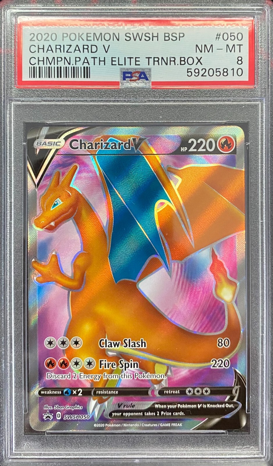 2020 Pokemon Champions Path ETB Charizard V 050 PSA 8