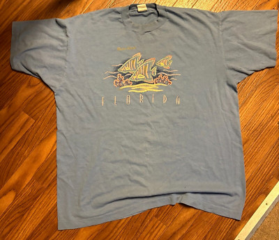Vintage Single Stitch 1990's Marco Island Florida Fish Shirt XXL!