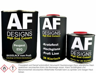 Peugeot ESQ Gris Vert Gerardmen 1,25L Basislack Klarlack Härter Autolack spritzf