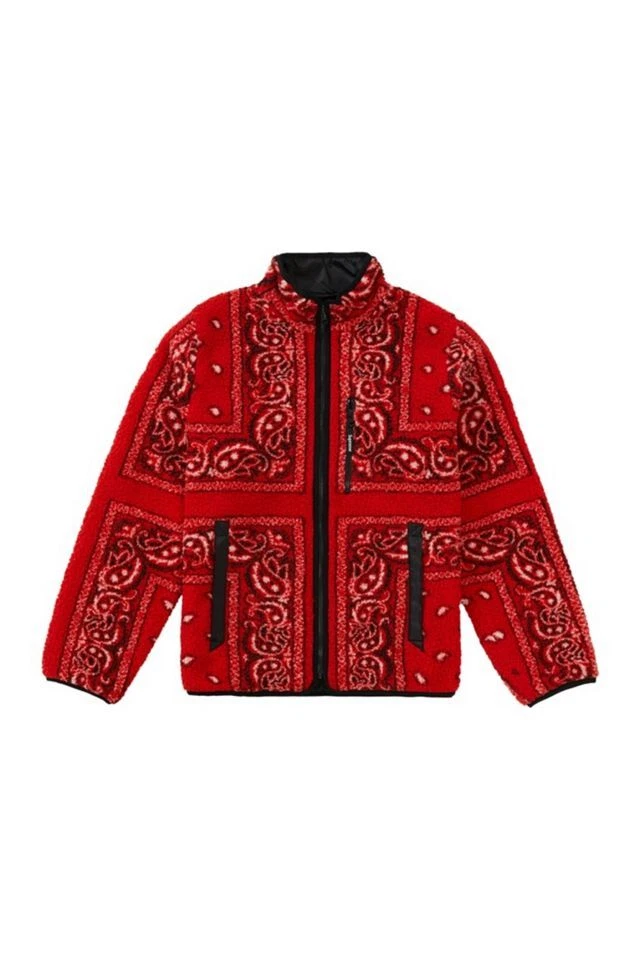 Grande taille   Veste polaire bandana réversible Supreme rouge FW19 flambant neuve !