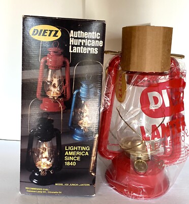 Vintage Red Dietz Model #20 Authentic Junior Hurricane Lantern New In Box