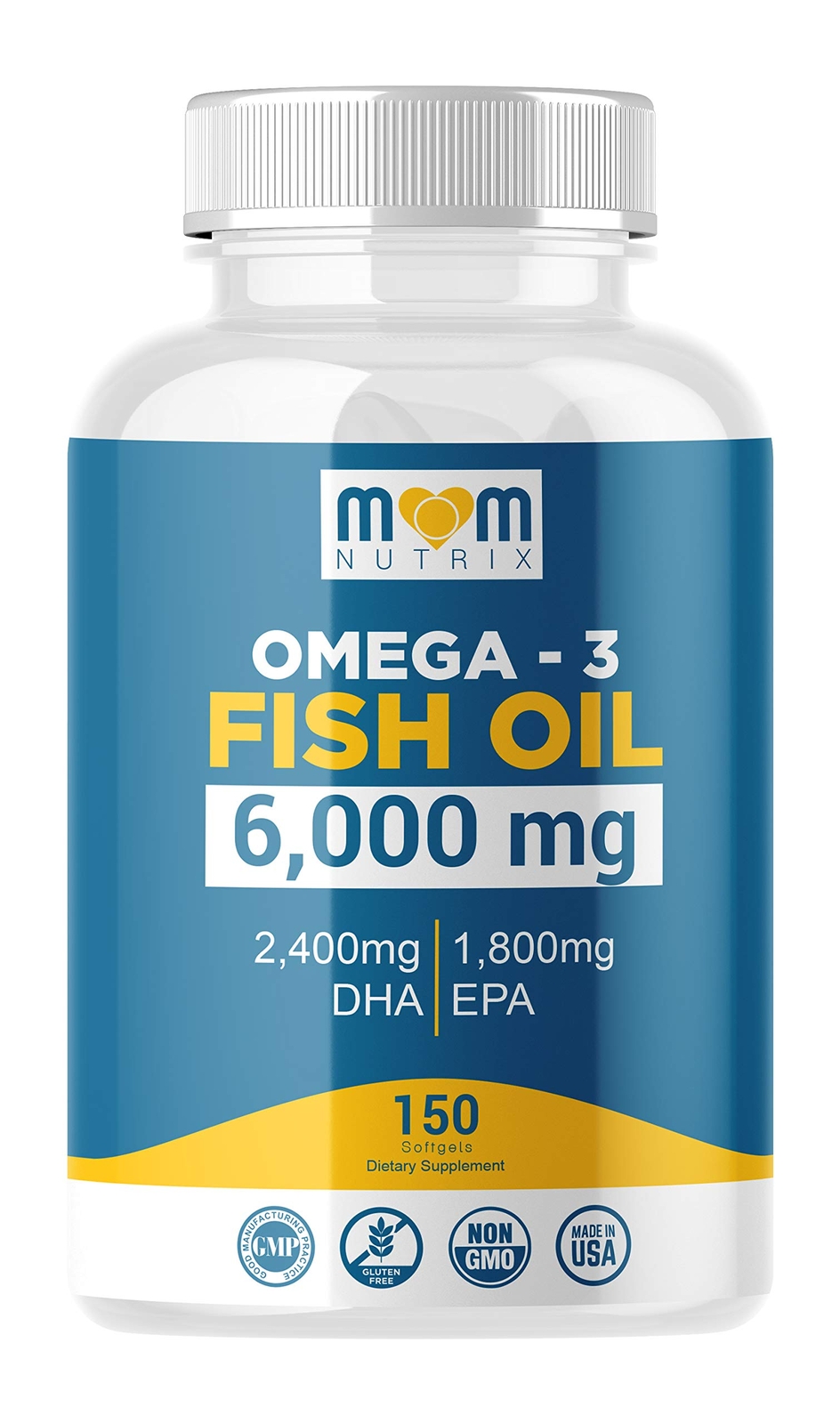 Omega 3 Fish Oil 6000 Mg with Maximum EPA DHA - Supports Brain, Liver, Heart ...