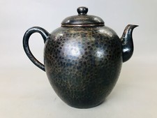 花瓶，古銅製，（旧家藏出し）古董，茶道具，書房置物，重2⃣️1⃣️0⃣️克高1⃣️0⃣️.5⃣️cm 秦蔵六 作 『純錫六花式茶壷』 ｜骨董品買取 緑和堂