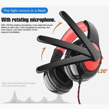 Gaming Headset Headphones Wired With Microphone LED For P4 PC Laptop Phone UK
