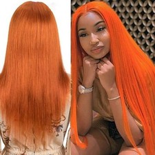 Ginger Wigs Lace Front Wigs Long Straight Hair 26Inch Orange Hair Wigs for Women