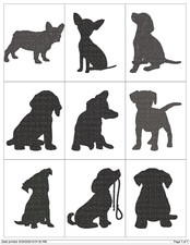 PUPPY DOG SILHOUETTES 01 EMBROIDERY MACHINE DESIGNS PES USB