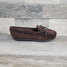 Minnetonka Youth Moccassin Size 1 Slip On Brown Little Kids NEW NWOB