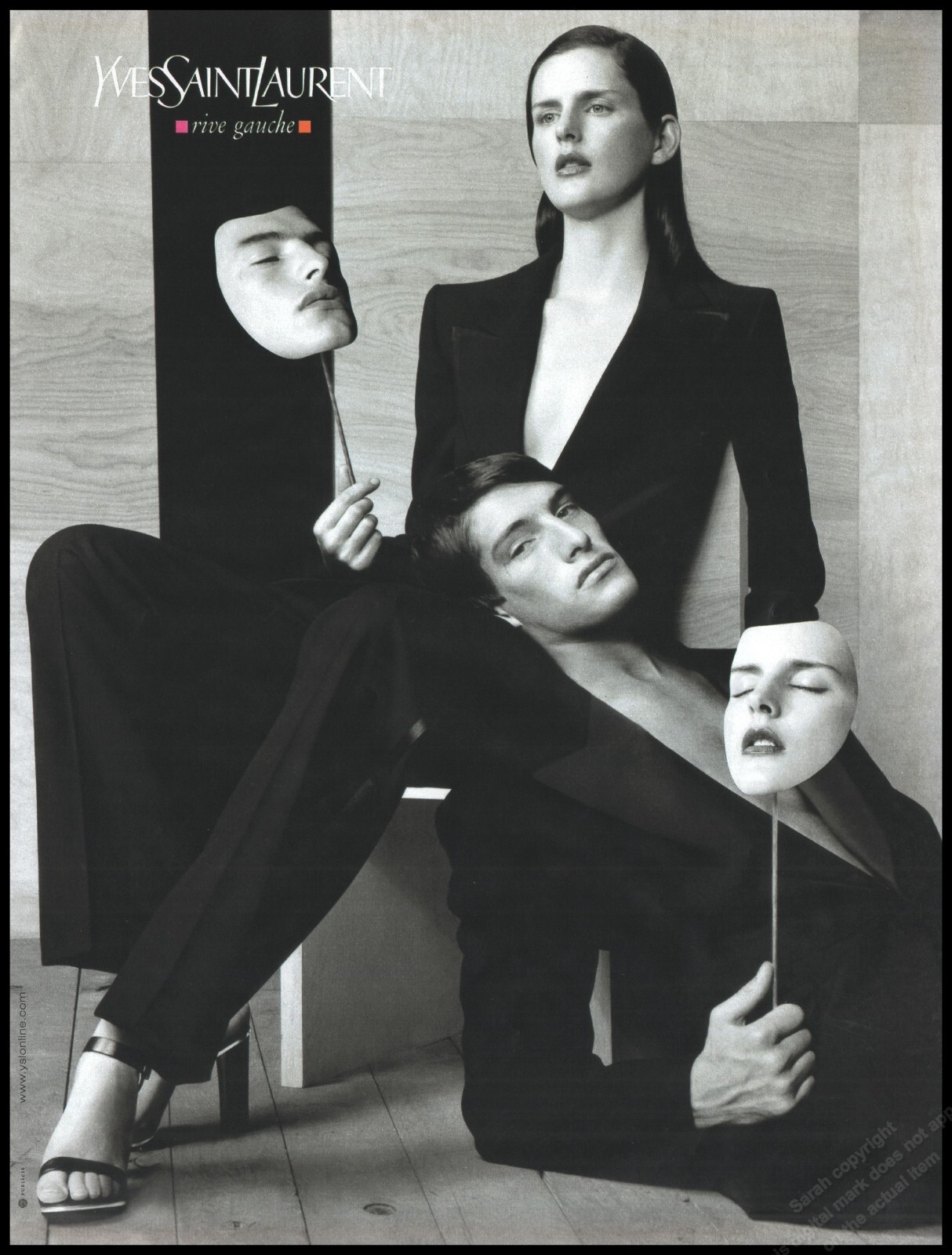 SAINT LAURENT Scarpe Tacchi Alti Anni 90 YSL Stampa Rivista Pubblicità Donna Moda Gambe Lunghe 1pg