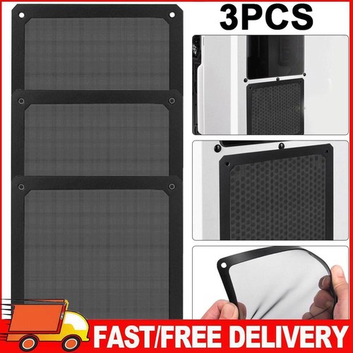 3Pcs Magnetic Dust Filter Computer Case Fan Dustproof Mesh Cover Net (9cm)(Black