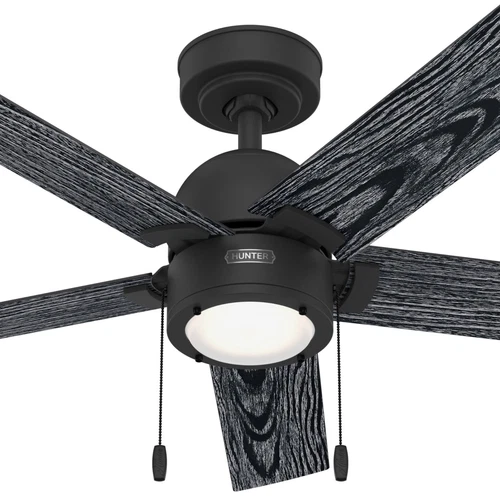 Hunter 44 inch Erling Matte Black Ceiling Fan with LED Light Kit and Pull Chain - Picture 8 of 13