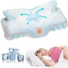  Cervical Memory Foam Pillows, Ergonomic Orthopedic Sleeping Support Pillow
