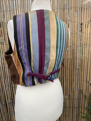 Miss Selfridge Vintage Y2K Real Leather Suede Boho Hippie Festival Waistcoat 12 - Picture 5 of 8