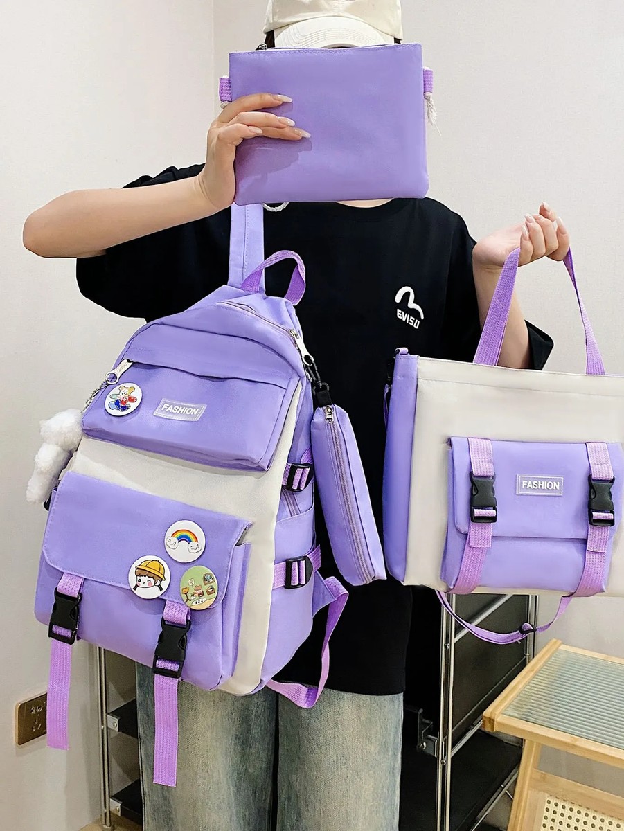 手提げ・レッスンバッグ・入園グッズ Outdoor-Inspired 4-Piece Bags for School Fuel Unisex 4-Piece Combo Backpack with Lunch Box, Storage