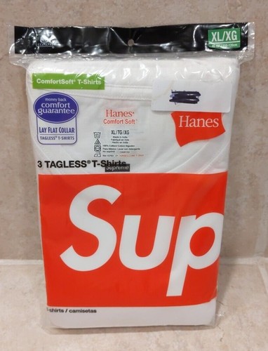NEW Supreme x Hanes Tagless T-shirts Socks Boxer Briefs White Black Pink Yellow - Picture 14 of 15