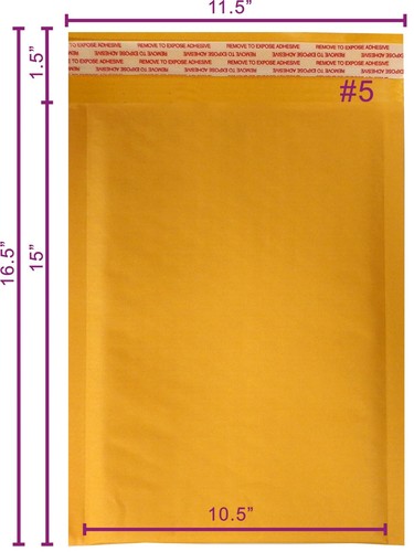 Sobre Kraft PolycyberUSA 100 piezas #5 (interior 10,5x15) - Imagen 3 de 7