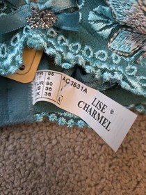 Brand New Lise Charmel Underwired Size Uk 36A Bra Cup  New Sage Floral Green 
