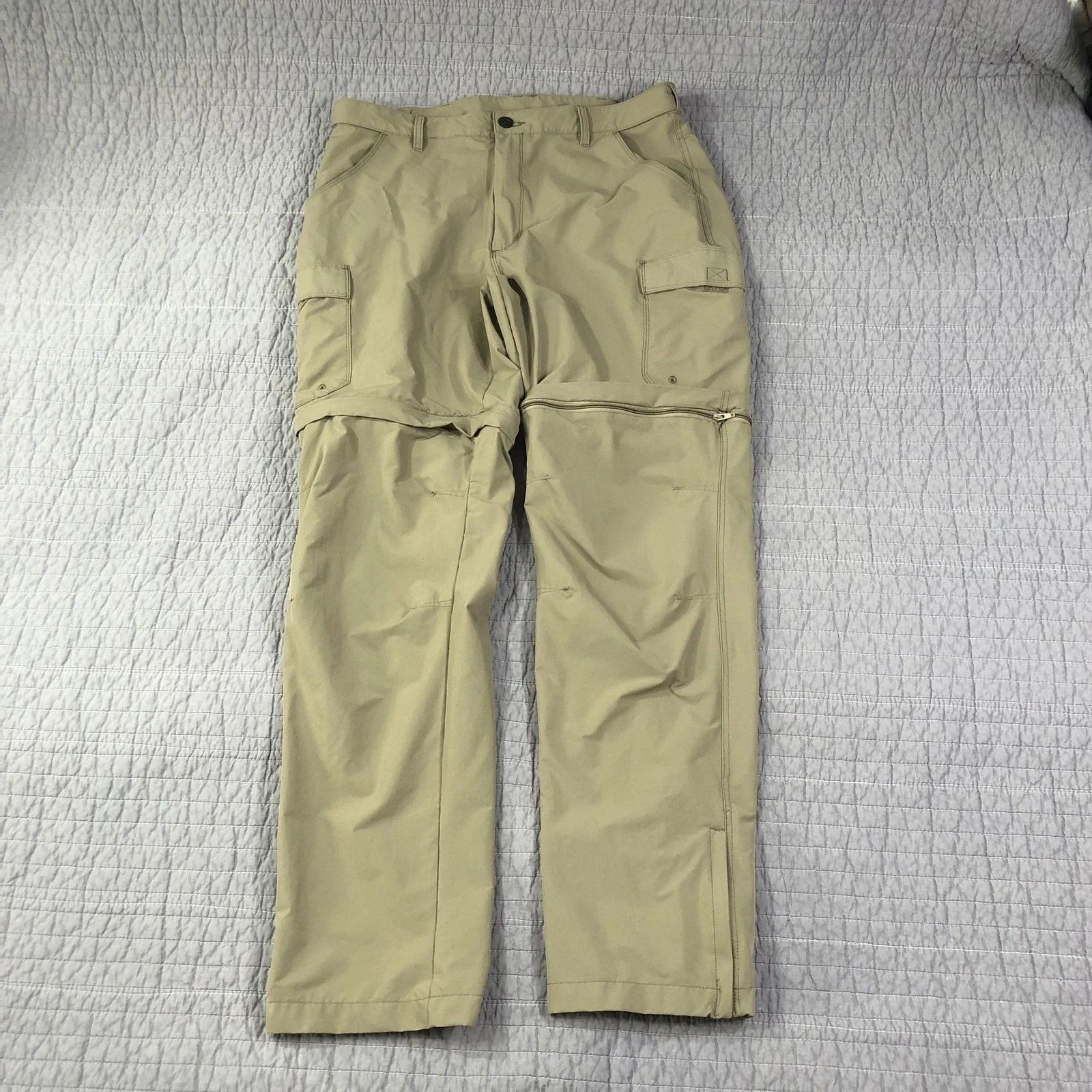 World Wide Sportsman Pants Men 38x34 Brown Convertible Cargo Hiking Fishing