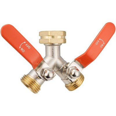 2 Way Hose Splitter, Brass High Flow Garden Hose Splitter Heavy Duty, Hose Co...