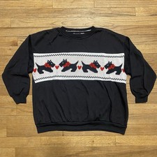 Vintage Ugly Christmas Sweater Scottie Dog Design No Size Tags Separate Issue