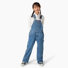 Dickies Kids Denim Overalls Small Medium Wash Outdoors Casual Jean Romper