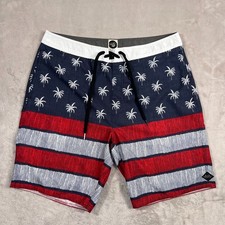 Rip Curl Board Shorts Mens Size 34 Waist Red White Blue USA Beach Pool Surf Swim