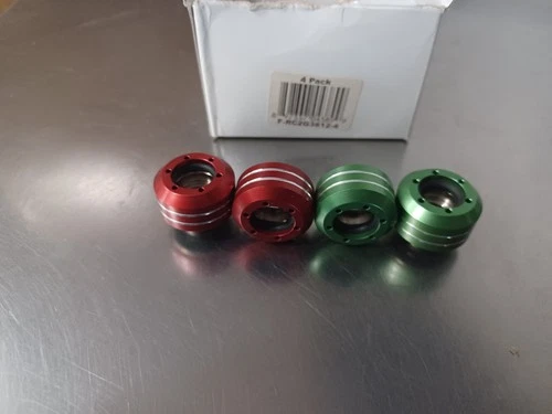 PrimoChill Rigid Compression Fitting 3/8" x 1/2" 4 Pack - Red & Green