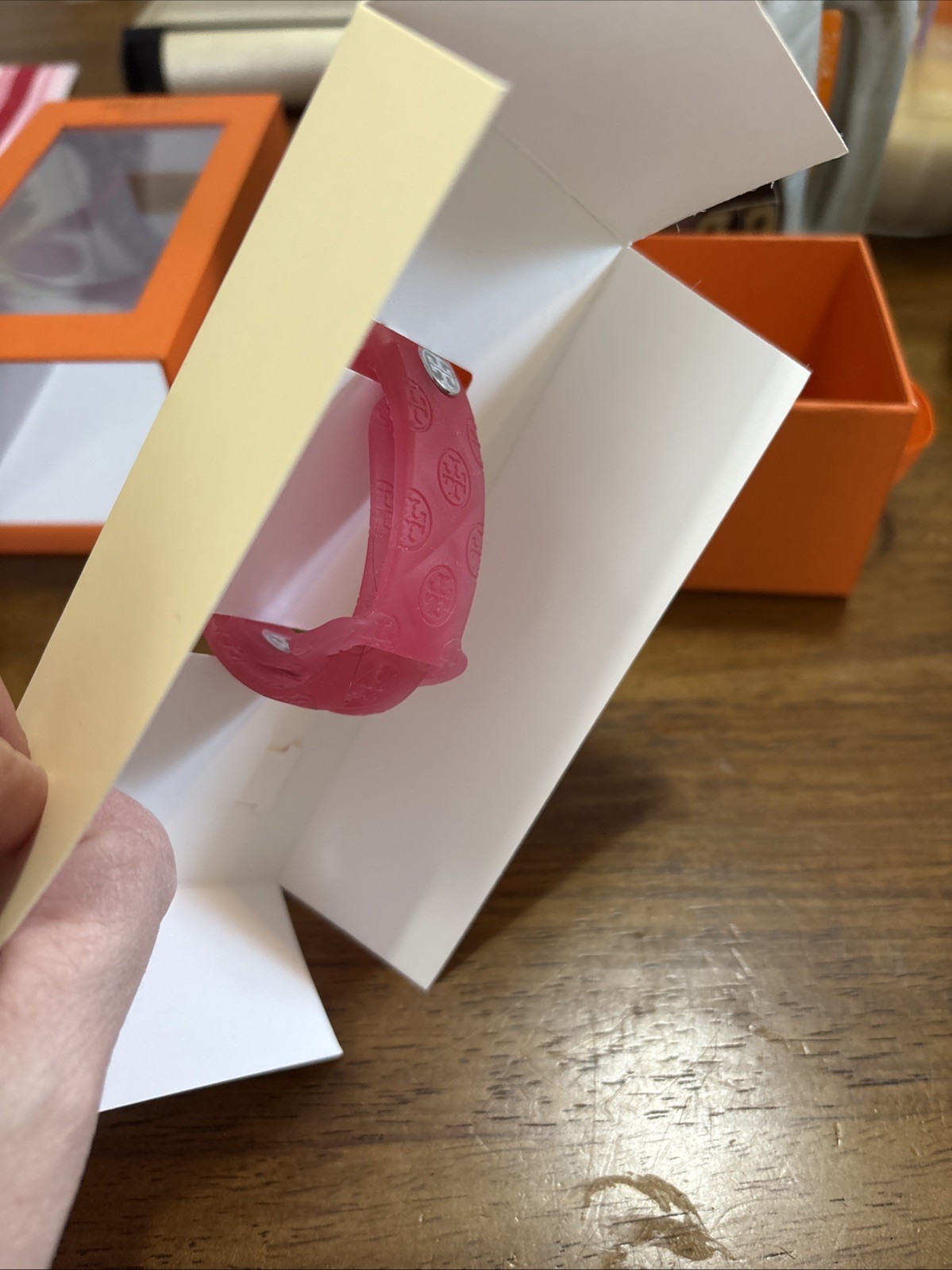 Tory Burch Apple Watch Band 41mm Pink Silicone Strap The T Monogram TBS0119 NIB thumbnail 11