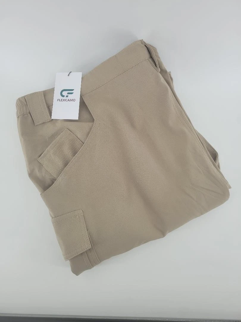 FlexCamo - Tactical Khaki Waterproof Pants Compact Pockets Men's 5XL-34