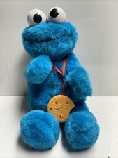 1997 YUM YUM COOKIE MONSTER Tyco Doll Sesame Street Plush 14.5" Working!!