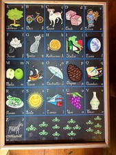 Quadro per Bambini con le lettere dell'alfabeto. stile lavagna scuola Regalo