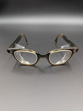 Vintage BOUTON U-FIT Folding Safety Glasses PLASTIC Sides Aviation Steampunk