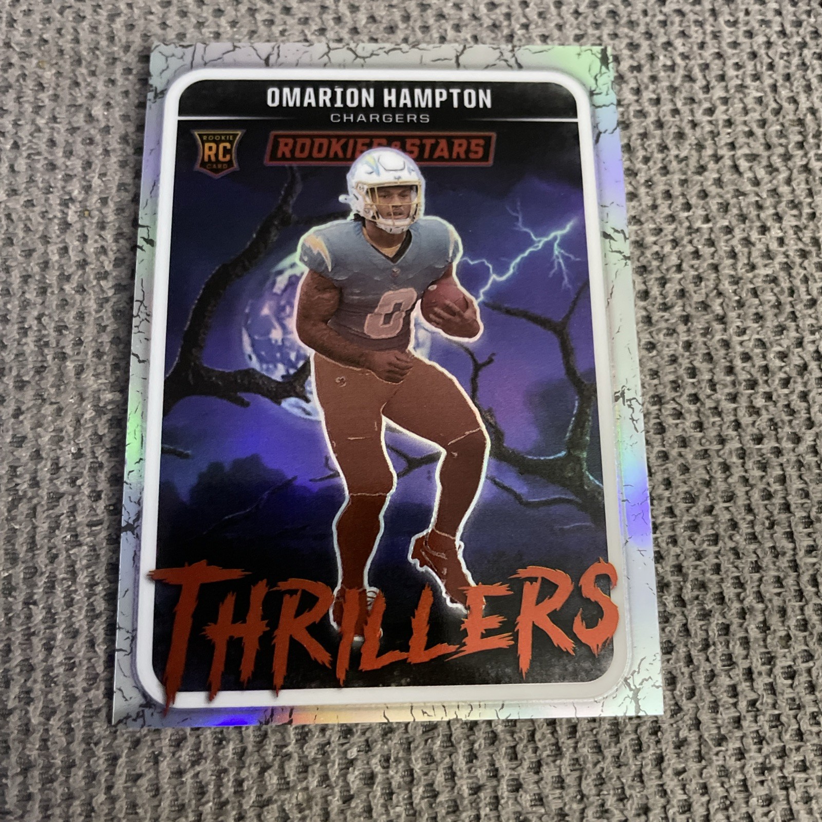 2025 Panini Rookies & Stars Omarion Hampton #17 Thrillers Silver Prizm RC