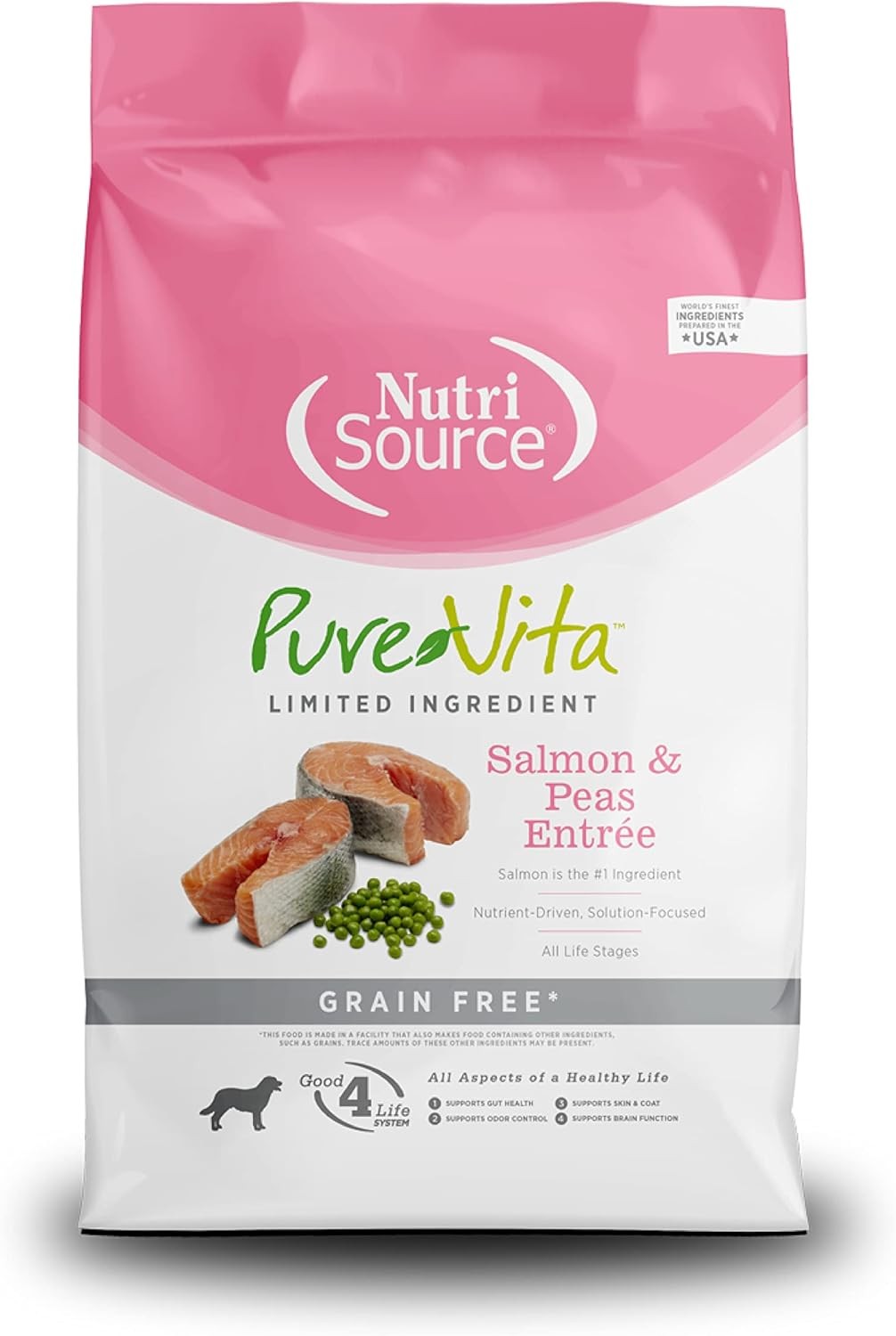 NutriSource Pure Vita Limited Ingredient Grain Free Dry Dog Food, Salmon and Pea