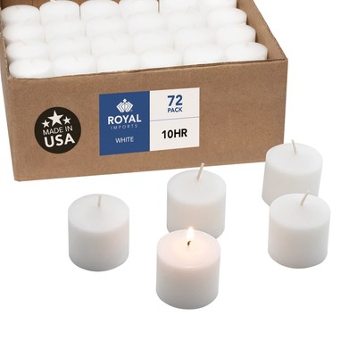 Royal Imports Votive Candle, Unscented White Wax, Box of 72, for Wedding,