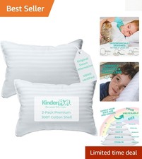 Toddler Pillow 2-Pack 10x15in - Soft Cotton, Down Alternative Hypoallergenic