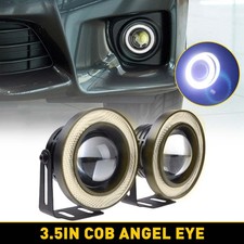 2x Cob 3 Led Fog Projector Light White Car Eyes Angel Ring Halo Drl Lamp Light