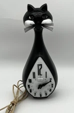 Vtg 1960's Spartus Here Kitty Kitty Cat Clock  PARTS Or REPAIR  No Tail