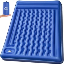 Double Sleeping Pad Camping, Self Inflating 6'' Extra-Thick 2 Person Pillow B...